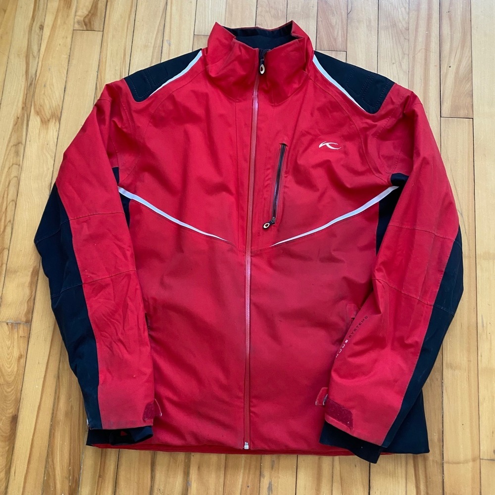 KJUS Systems Ski Jacket Mens Size 56 2XL Red Black Full Zip Waterproof